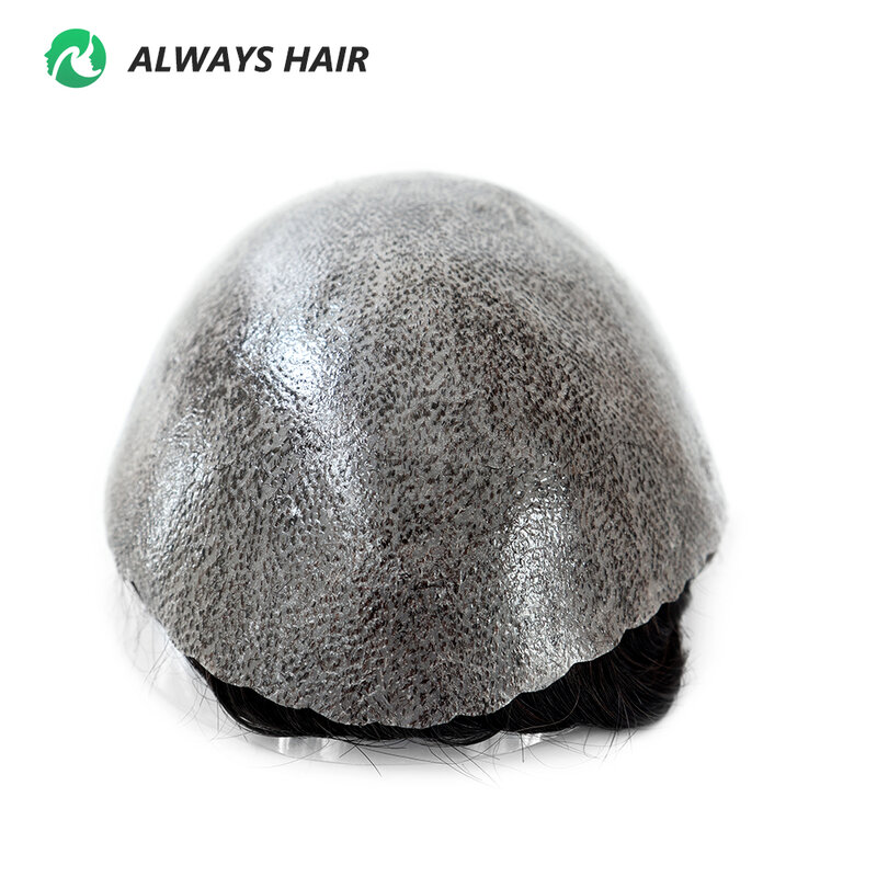 Cheveux de prothèse capillaire pour hommes, base de peau, densité de cheveux 0.12, perruque, toupet, 0.14-130% mm