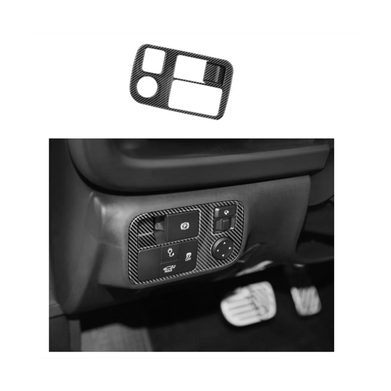 Couvercle de bouton d'interrupteur d'éclairage de sauna en fibre de carbone, cadre de réglage de lumière de voiture, autocollant intérieur, Hyundai Ioniq 6, 2022, 2023