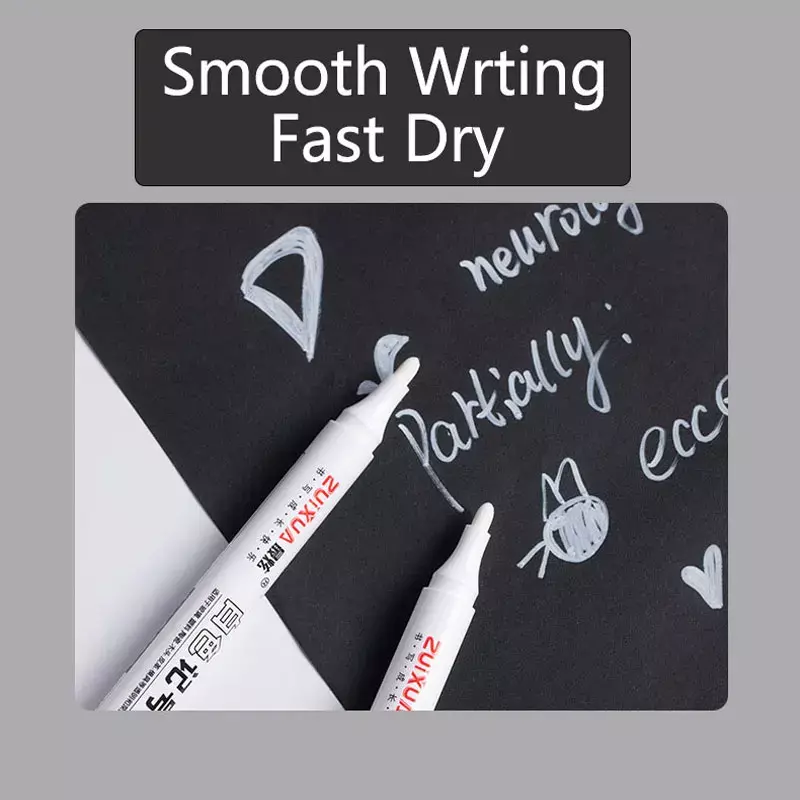 Wodoodporna biała Marker farba alkoholowa tłusta do malowania opon długopisy z Graffiti permanentny długopis żelowy do tkaniny drewno skóra Marker1.5MM