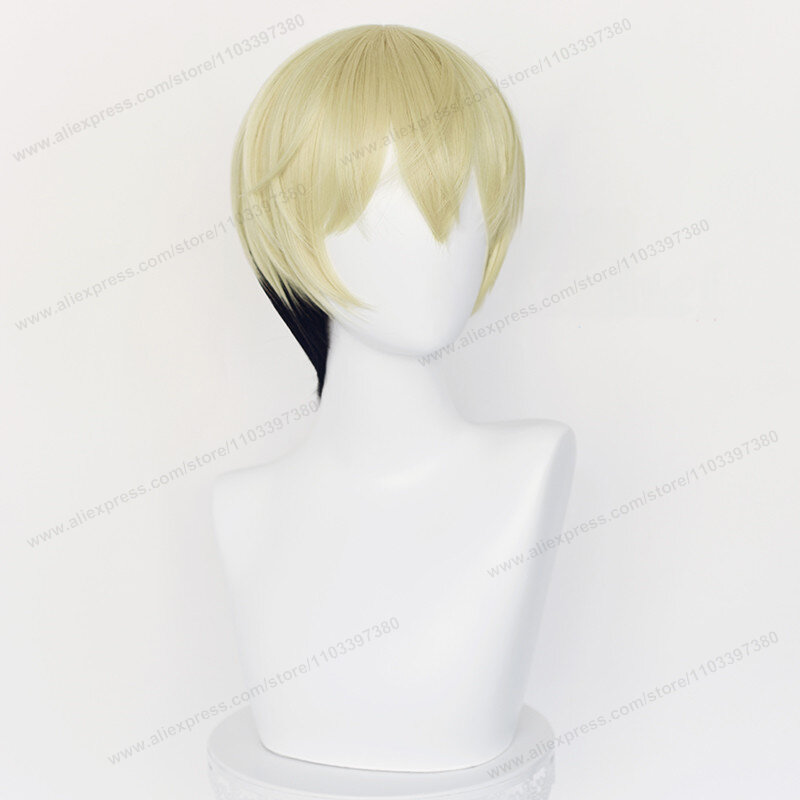 Chifuyu Matsuno peruka do cosplay 32cm krótkie czarne blond włosy Anime żaroodporne peruki syntetyczne