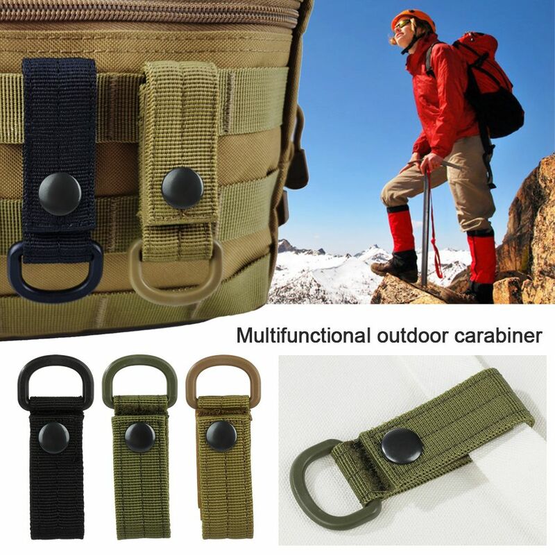 Durável multifuncional Outdoor Sports Acessórios Nylon Webbing Pendure Buckle Strap Keychain Belt Clips Carabiners