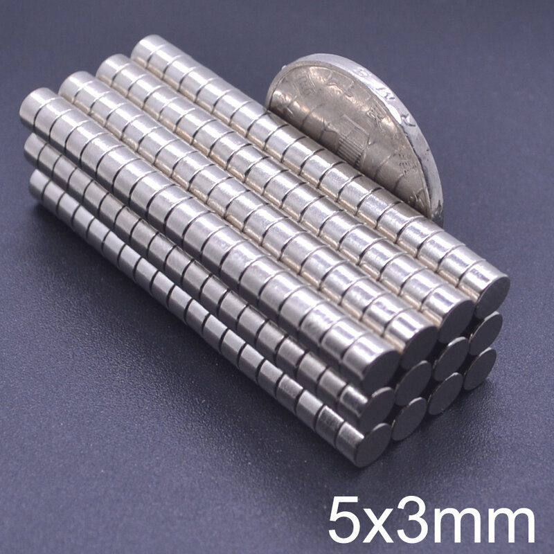 10/50/100/200/500/1000 Buah 5X3 Super Kuat Bulat Kuat NdFeB Magnet Cakram Neodymium Dia N35 Magnet Bumi Jarang 5*3