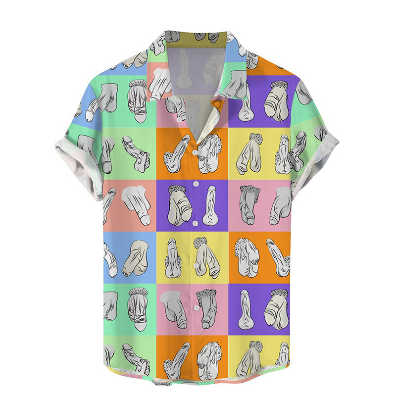 Camisas de estilo Hentai con estampado 3D Harajuku para hombres, camisas cortas con patrones gráficos Sexy, blusas geniales de moda, ropa de verano, nuevo