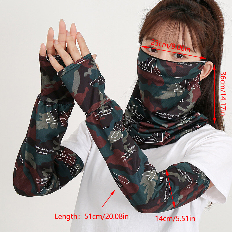 Unisex Cooling Arm Sleeves Hand Protector Cover Sports Running Anti-UV Sun Protection Outdoor Men Fishing Cycling Sleeve Scarf