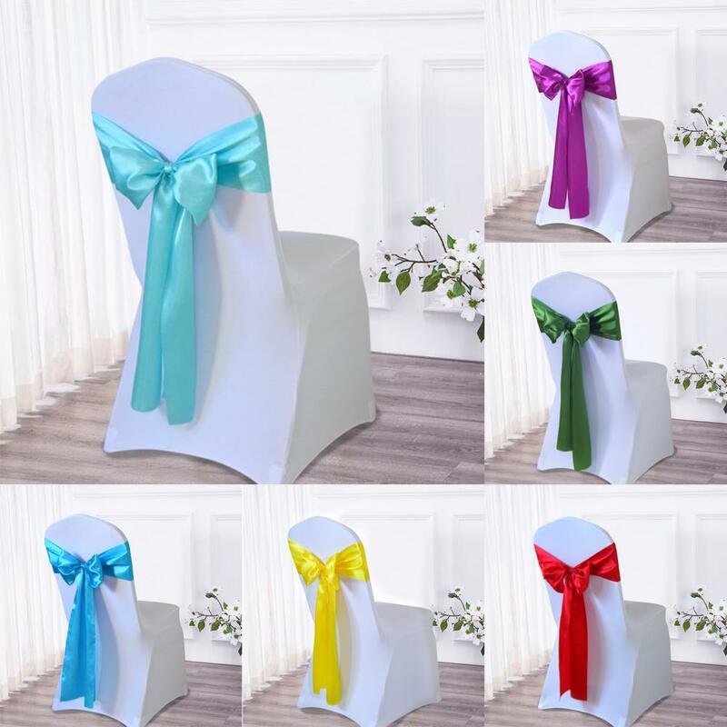 Элегантный галстук-бабочка для спинки стула из искусственного шелка пояс-бабочка для стула лента для свадебного банкета чехол для стула галстук-бабочка аксессуары для стула