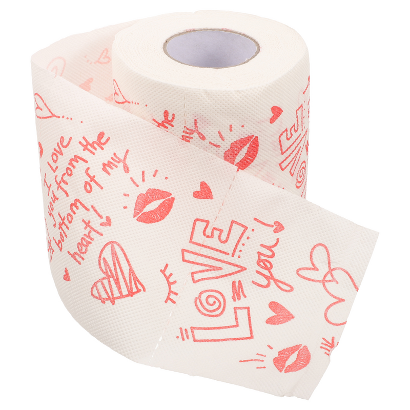 Love Valentine Printed Roll Paper Valentine Printing Napkin Bathroom Roll Tissue Toilet Paper