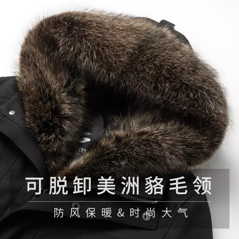 AYUNSUE – Parkas chauds et épais pour homme, veste d'hiver, doublure en fourrure de vison, détachable, décontracté, à capuche, sgg1155