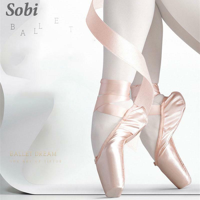Zapatos de punta de Ballet profesional para niñas, zapatos de baile de Ballet de suela suave de lona satinada, zapatos de baile de Yoga, zapatos de bailarina con cinta