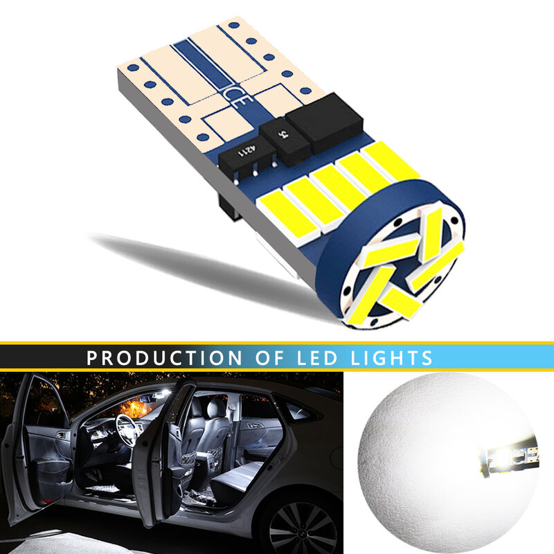 Car Led Light Bulb T5 W1.2w 27 74 86 206 3smd Car Dashboard Light