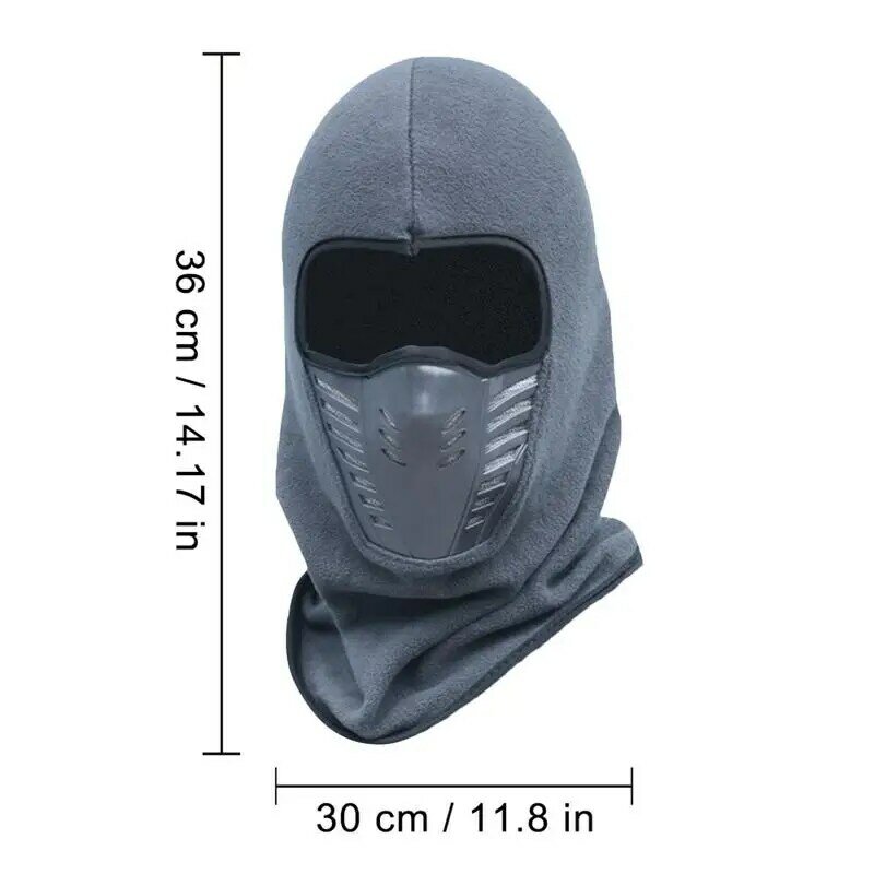 Maschera facciale per moto 3D in pile termico copertura integrale per climi freddi con prese d'aria traspiranti tappi da uomo