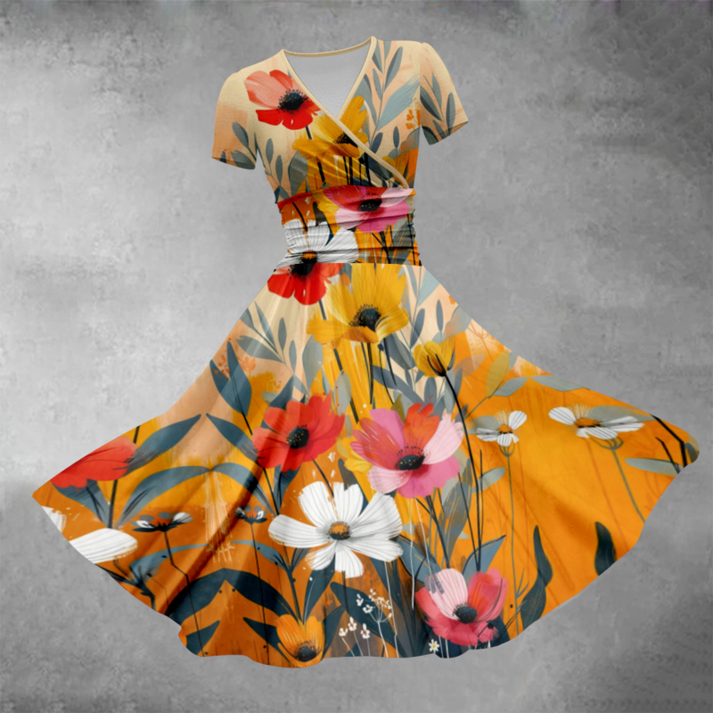 Sommerkleid 2024 Strand stilvolle Blumen Vestido Luxus Abendkleider Frauen Party Maxi kleid Mädchen elegante Robe neue Kleider