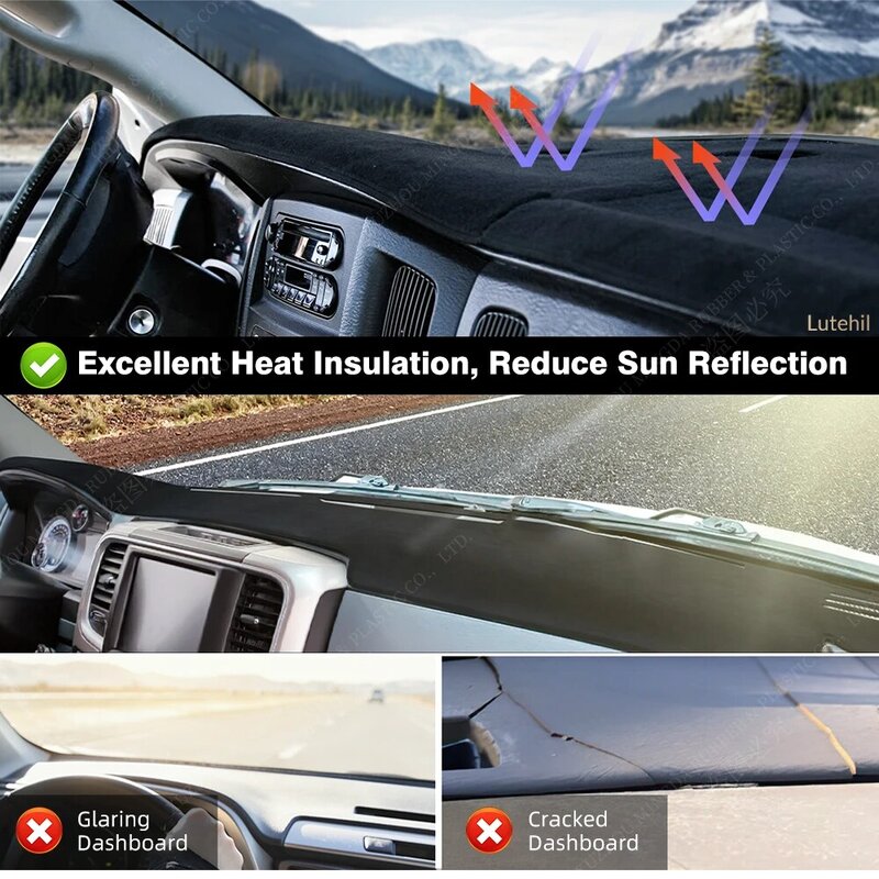 Car Dashboard Cover For Mitsubishi Outlander 3 2013 2014 2015 2016 2017 2018 2019 2020 2021 Dash Mat Carpets Car Accessories