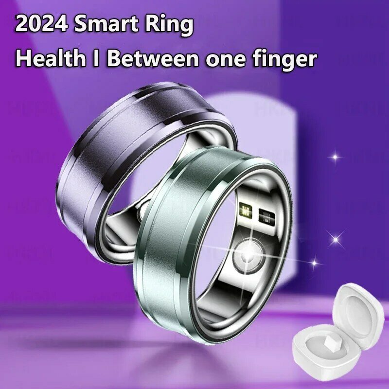 Smart Ring Titanium Stalen Schaal Gezondheid Monitoring Ring Smart Mannen Vrouwen Lichaamstemperatuur Mode Ring Waterdichte Multi-Sport Modus