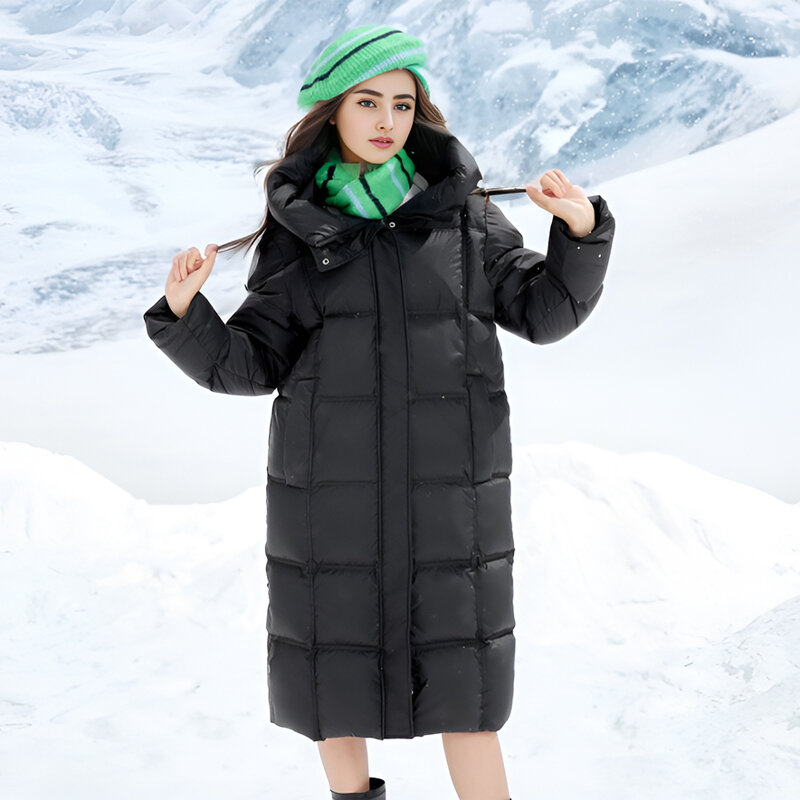 Длинный пуховик Semir, женское водонепроницаемое пальто с капюшоном, новинка зимы 2023, свободная куртка для девочек, многоцветная Толстая куртка с ветрозащитным наполнителем