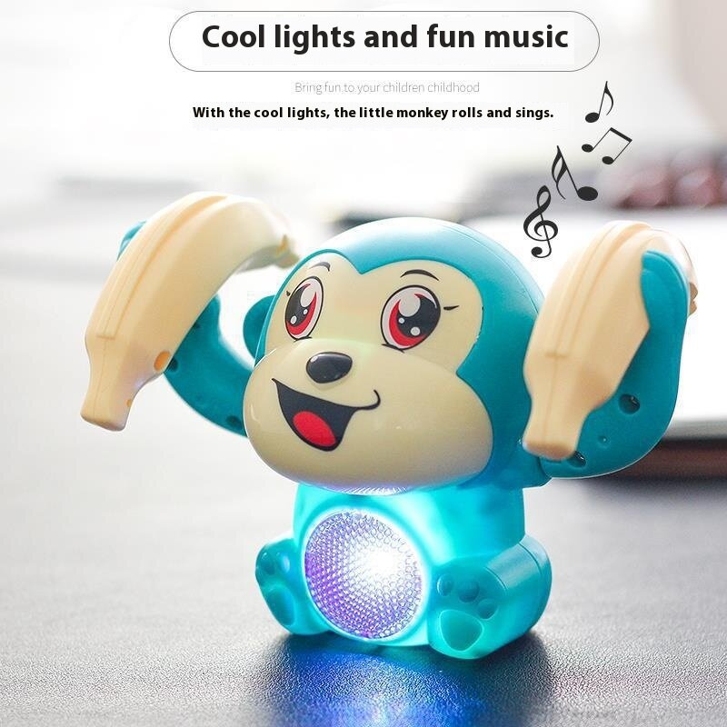 Children's Electric Tumbling Monkey Cartoon Tumbling Banana Monkey Voice-activated Induction Somersault Toys