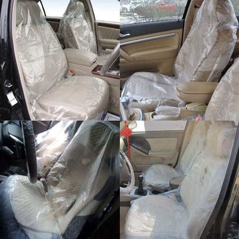 200Pcs Automotive Plastic Seat Vehicle Maintenance Beauty Disposable Automotive Car Seat Cover Dust And Dirt