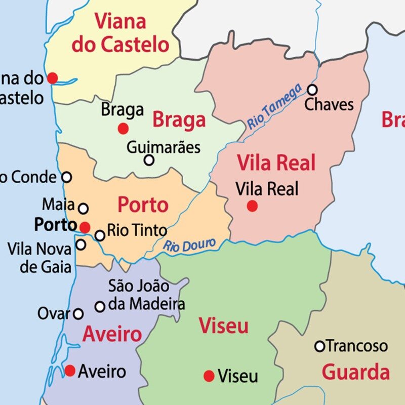 42*59cm dalam peta distribusi Portugis dari Portugal Poster seni dinding lukisan kanvas perlengkapan sekolah dekorasi ruang tamu