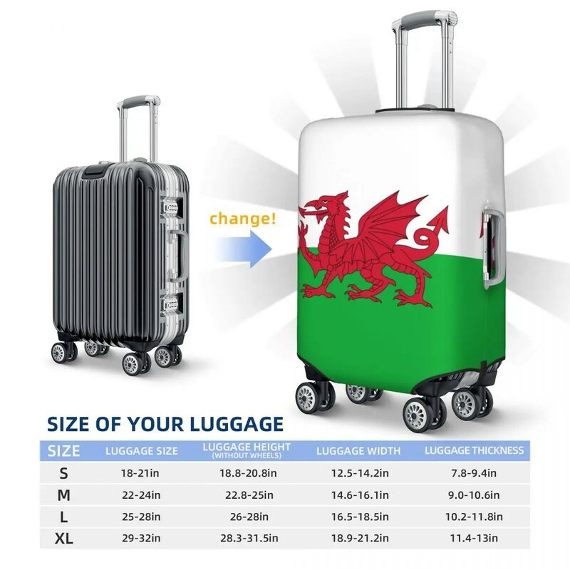 Flaga Wales Cymru pokrowiec na walizkę zwierzęta wakacje biznesowe elastyczny bagaż ochraniacz na drążek skrzyni biegów