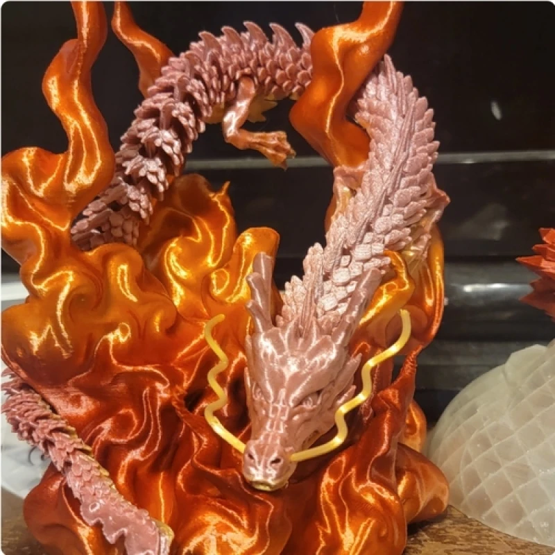 60/45/30cm 3D dicetak naga Cina Shenlong kerajinan ornamentsToy bersama bisa digerakkan Model naga rumah kantor dekorasi hadiah