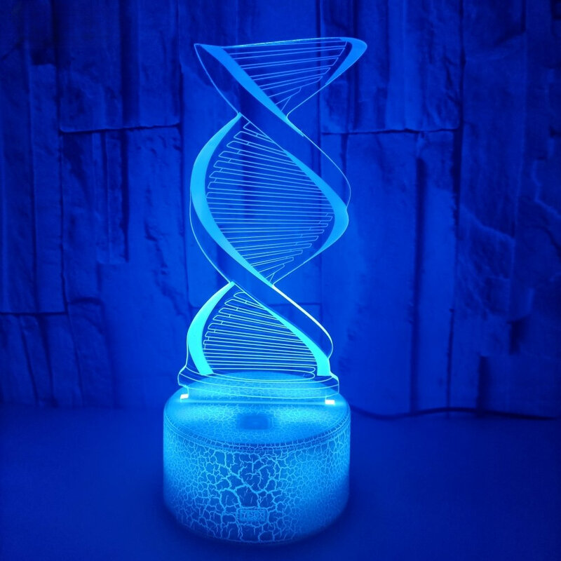Nighdn DNA نموذج ضوء الليل للأطفال Led ثلاثية الأبعاد الوهم ليلة مصباح 7 ألوان تغيير ضوء الليل غرفة نوم الديكور هدايا عيد