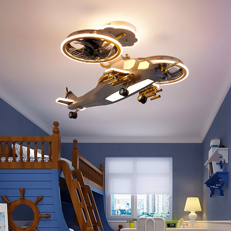 LED Ventiladores de teto com luzes, controle remoto, decoração do quarto, sala de jantar, luz do ventilador, iluminação interior