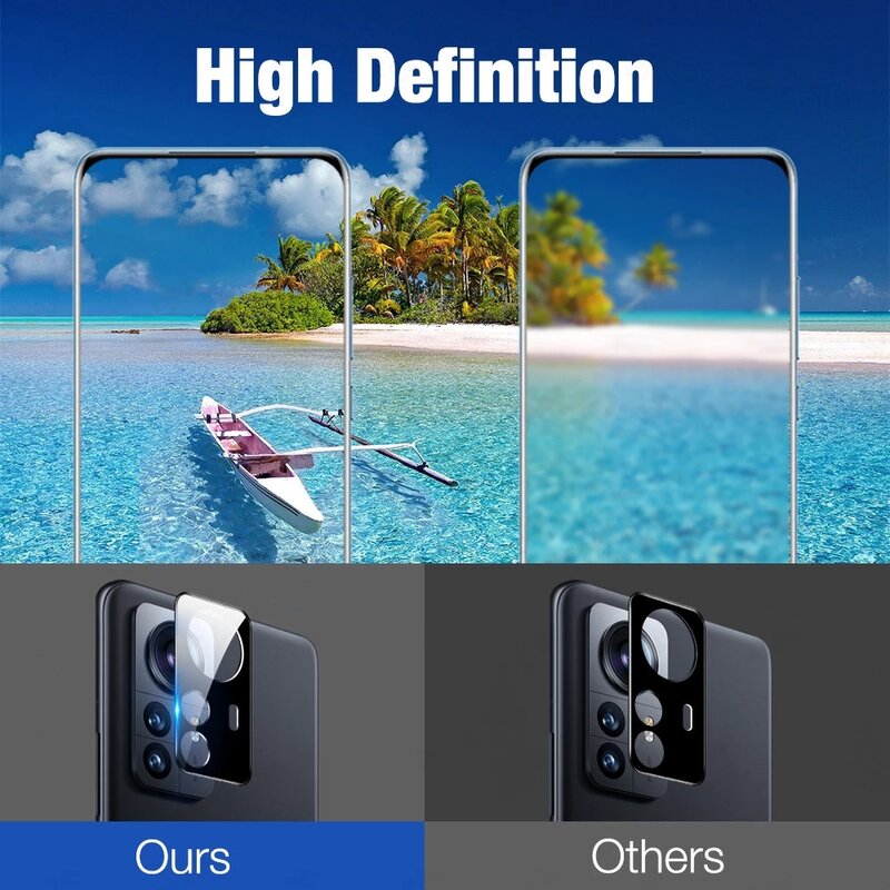 3 pezzi per Xiaomi Mi 12T fotocamera posteriore del telefono protezione in vetro Temepered copertura completa lenti antigraffio pellicole protettive in vetro
