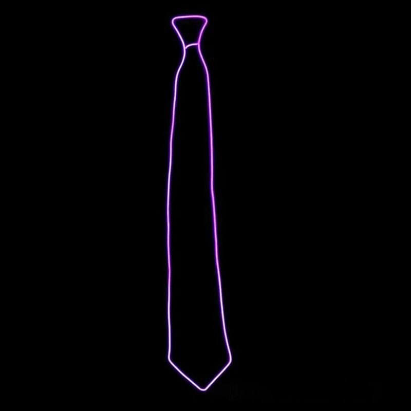 Gravata de pescoço luminosa LED brilhante para homens, fio EL, néon, luminoso, decoração light up, DJ, bar, suporte de roupa, presente para festa de casamento