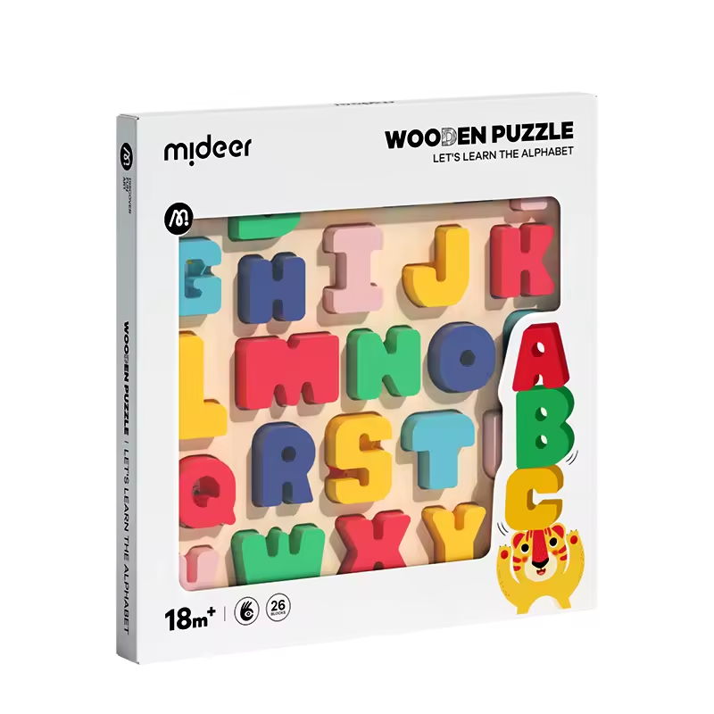 Mideer-rompecabezas de madera MD3306, juguete montessori con números, tablero del alfabeto de agarre a mano, juguetes educativos tempranos, bloques de construcción