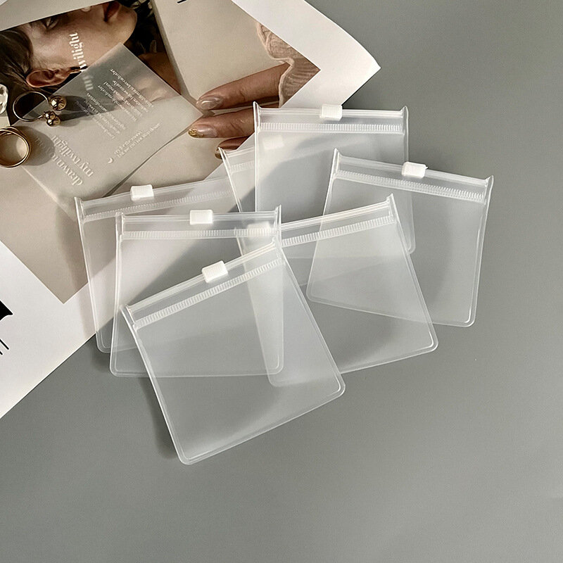 Bolsas transparentes de EVA con cremallera para joyería, bolsas de embalaje hechas a mano para pendientes, collar, pulsera, organizador de almacenamiento, 10 piezas