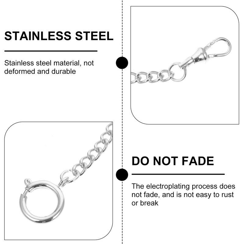 Relógios De Bolso De Metal Galvanizado Para Homens, Cadeia Pendurada De Jóias, Acessórios De Vestuário