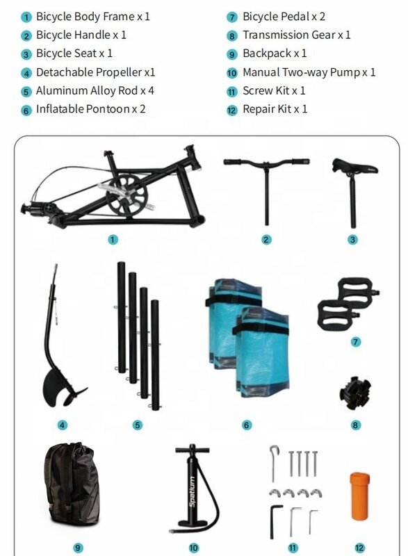 دواسة دراجة مائية واحدة قابلة للنفخ ، قارب زورق ، إطار دراجة عائم ، وصول جديد ، بيع