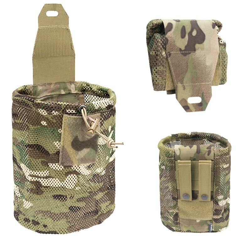 Malha dobrável Reciclagem Bag, MOLLE Tactical Utility Bag, Saco de armazenamento do selo da cintura, Acessório esportivo conveniente ao ar livre