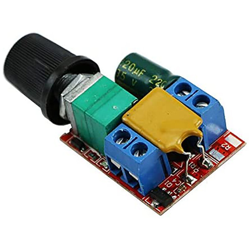 Mini DC Motor PWM Speed Controller, 3V-35V, Speed Control Switch, LED Dimmer, 5A Módulo Board, 90W Alta Velocidade DIY, 5 Pcs