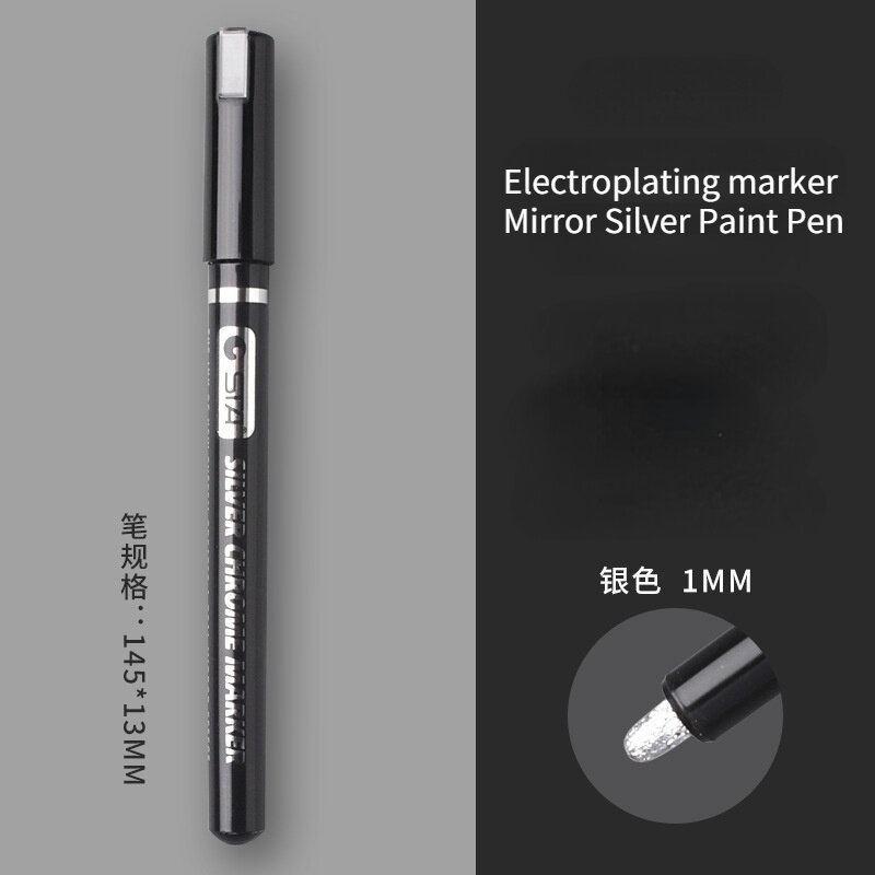 電気めっきミラー銀ペイントペンの修理クロームメッキ金属防水タイヤセラミックタッチアップペイント1ミリメートル/2ミリメートルのペン先