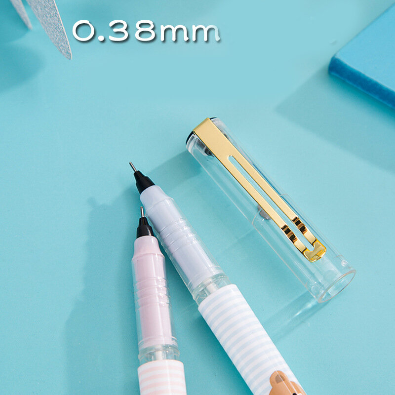 Egzamin długopis żelowy 0.35mm niebieski atrament szkolne biuro Student długopis proste długopisy pisanie szkoła papiernicza