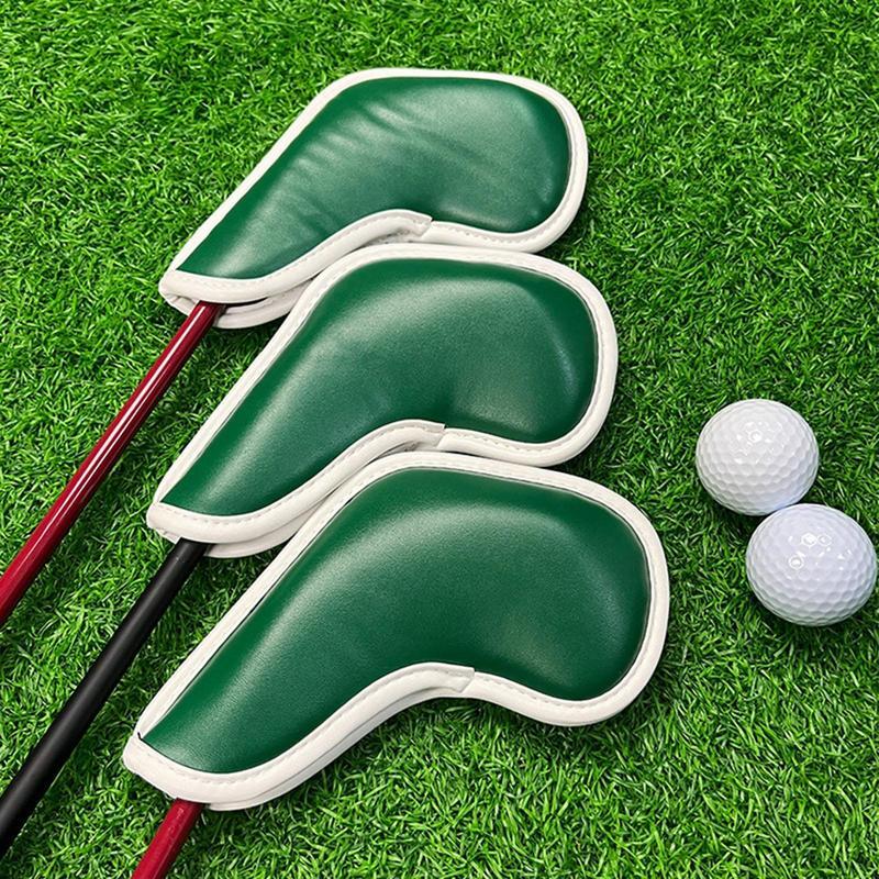 Cubiertas de cabeza de hierro para palos de Golf, Protector de cabeza de Golf, juego de accesorios de Golf, cubierta de Putter, cubierta protectora de cabeza de Golf, 9 piezas