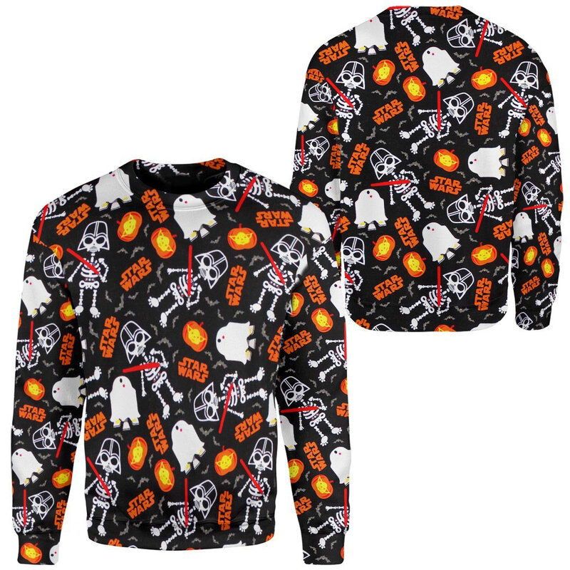 Die Toten und Pitbull Halloween 3d überall bedruckte Herren Sweatshirt Herbst Unisex lässig Rundhals ausschnitt Langarm Pullover tdd70