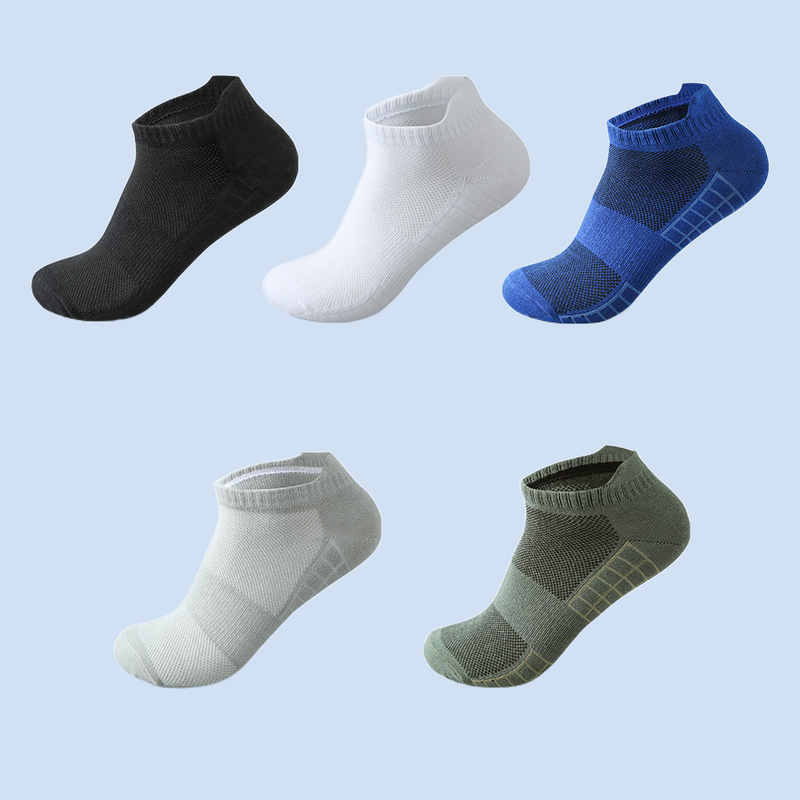 5 pairs High Quality Men Ankle Socks Breathable Cotton Sports Socks Mesh Casual Athletic Summer Thin Cut Short Sokken