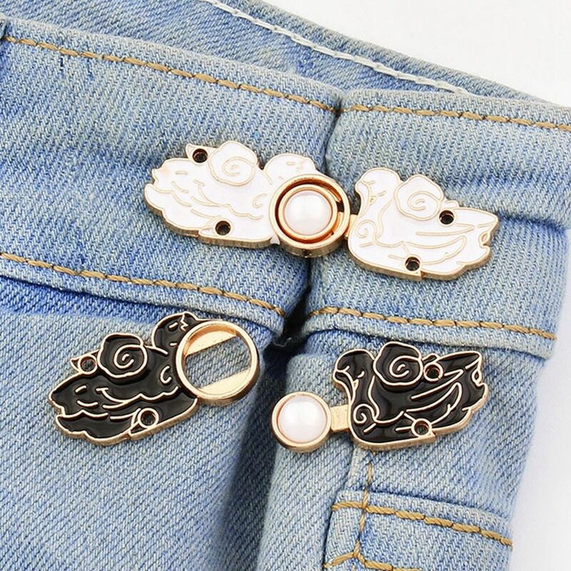 Metal Pins Cintura Fechando Botão para Mulheres, Botão Apertar Cintura Removível Clipe Ajustável, Jeans Ornamentos, Acessórios de vestuário