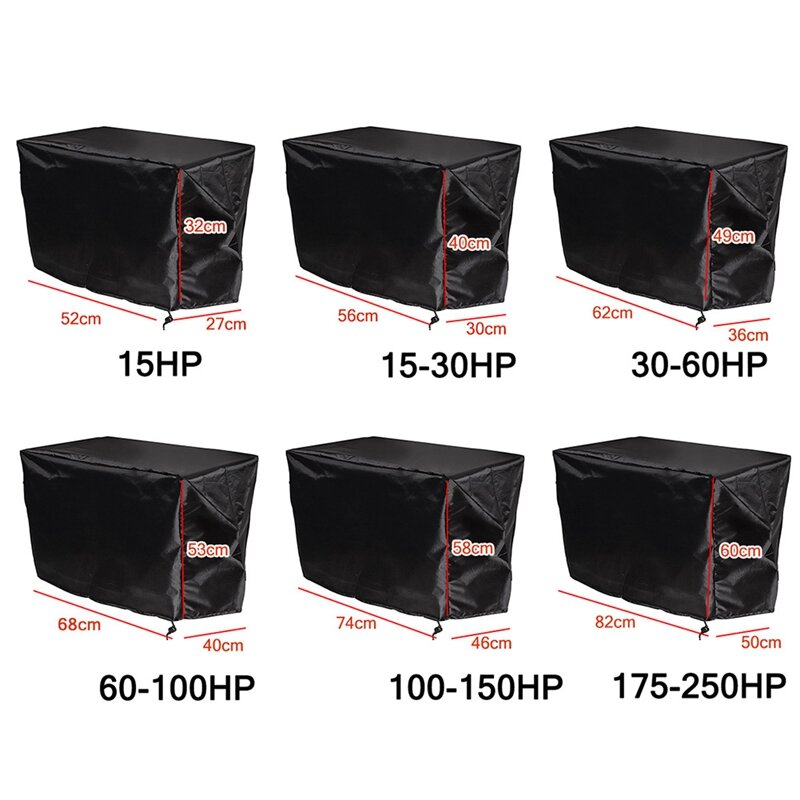 1 PCS 210D Yacht Half Outboard Motor Engine Boat Cover Marine Engine Protection Cover 15HP