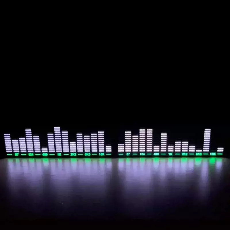Display de espectro musical controlado por som, captação de luz ambiente, ritmo atmosférico, exibição de espectro de 30 segmentos