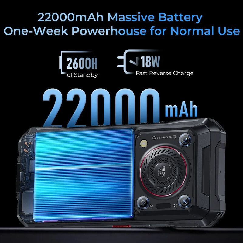 Oukitel wp33 pro 5g robustes Smartphone 22000mah 6.6 "fhd Handy 24GB 256GB Handy 64mp Kamera 33w Neigung 6100