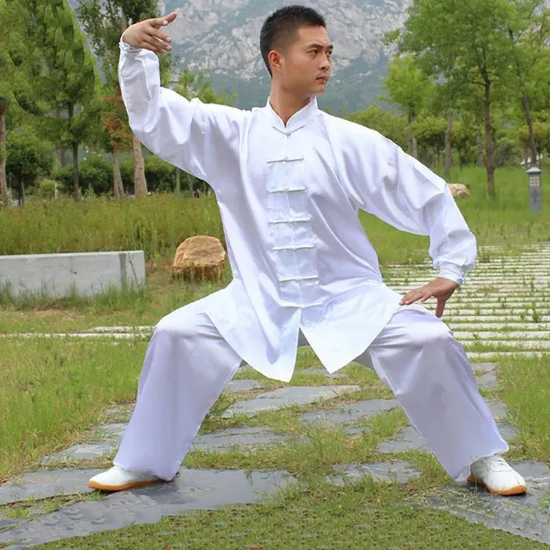 Uniformes chinos tradicionales de Tai Chi y Kung Fu para niños y adultos, trajes de baile de rendimiento de satén, traje de gimnasia de la mañana Wushu