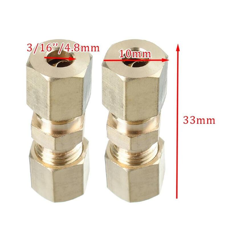 1Pc Gold Car Brake Tubing Fittings Male Short Brake Pipe Screw Nuts Fitting Kit 3/16" OD Plating Zinc Tube Nuts For Inverted