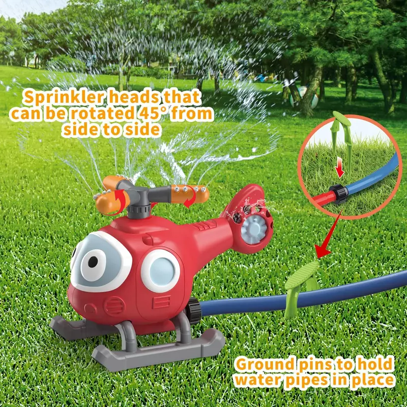 Conjunto de aspersão para crianças, 2 em 1, T bola, brinquedo, helicóptero, caracol, cacto, gramado, jardim, ao ar livre, jogo de verão