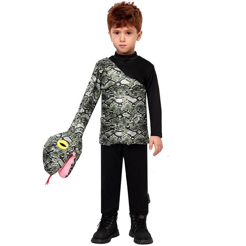 Children Animal Snake Halloween Cosplay Boy Anaconda Kids Costume