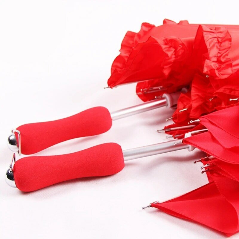 결혼식을 위한 사랑스러운 하트 모양 우산 신부 캐노피 우산