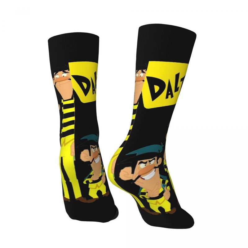 Funny Crazy compression Mood Sock for Men Hip Hop Harajuku T-The Daltons Happy Seamless Pattern Printed Boys Crew Sock Novelty