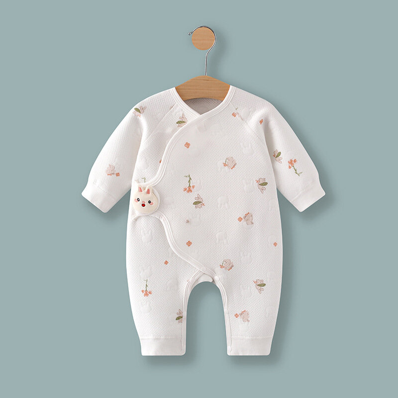 Barboteuse pyjama 100% coton pour nouveau-né, vêtements pour bébés, salopette à manches longues, filles et garçons, printemps et automne, 0-6 mois