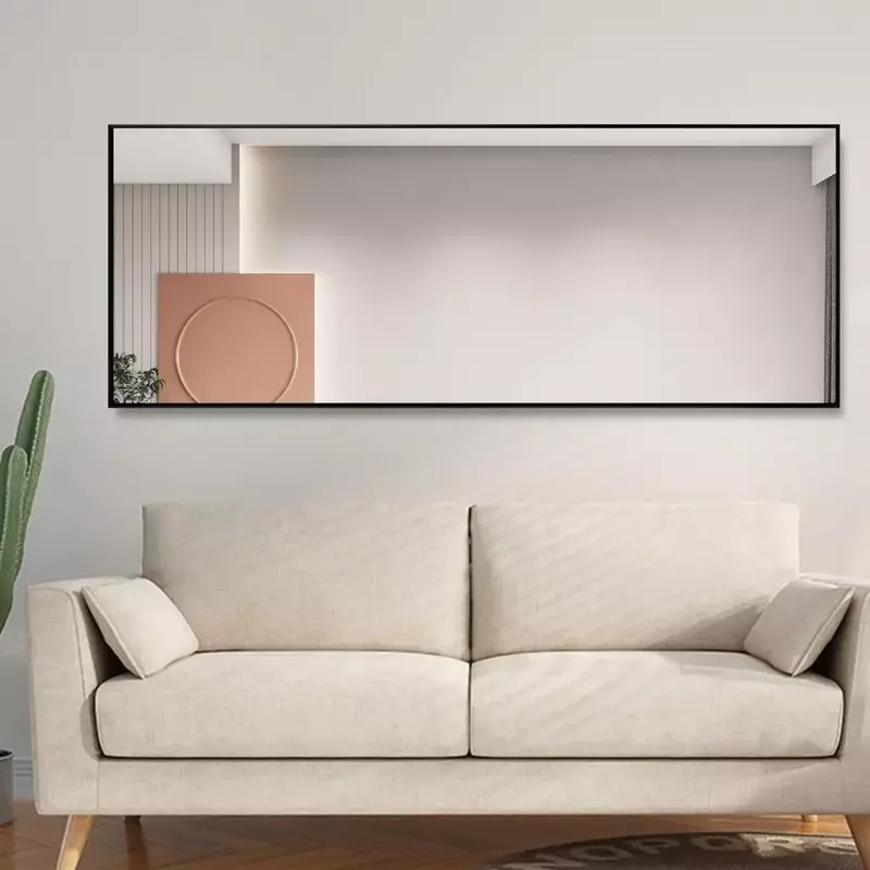 스탠드가 있는 대형 플로어 미러, 전체 길이 거울, 대형 조명에 기대거나 매달림, 71 "x 24"